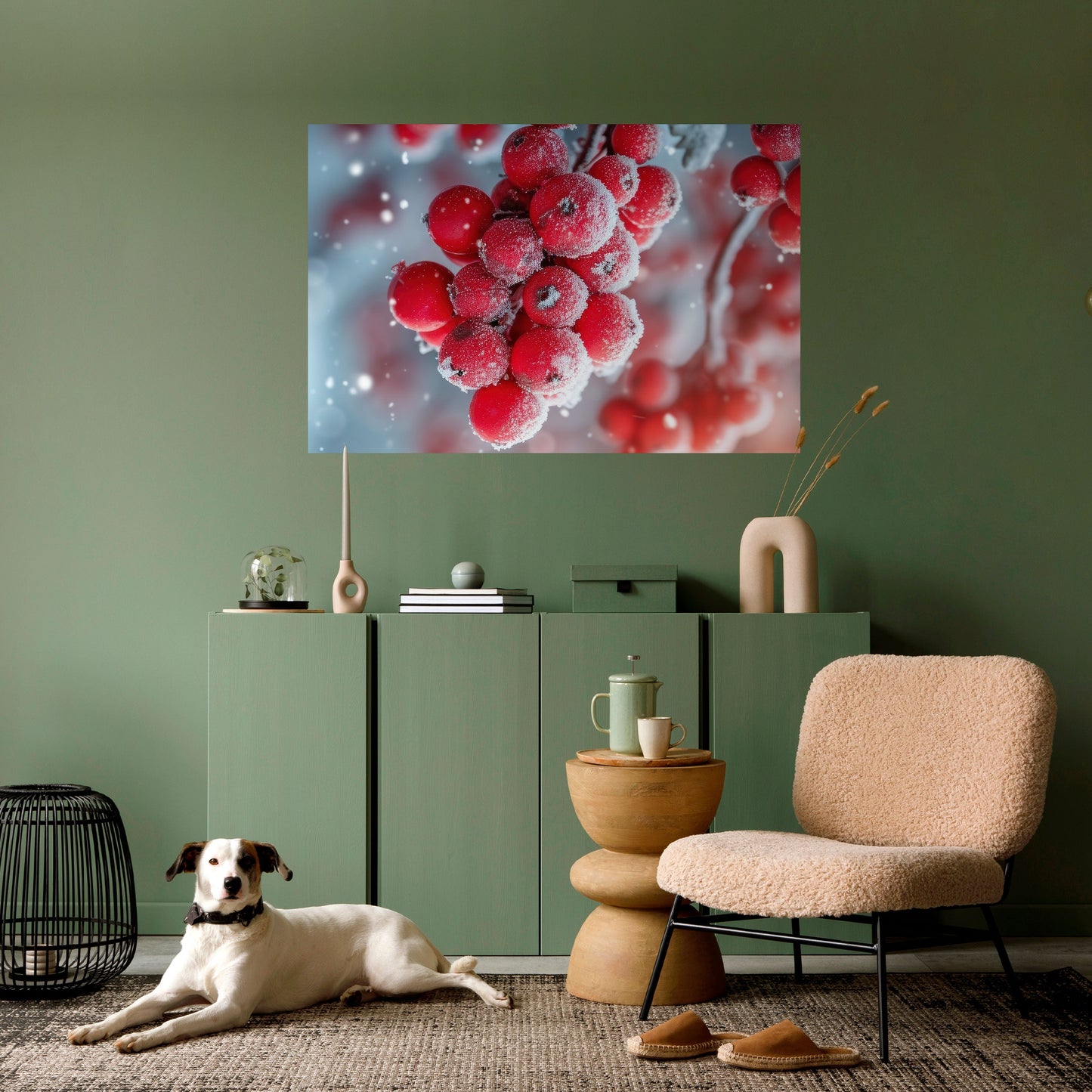 Poster orizzontale staccabile e attaccabile WINTER'S CRIMSON TREASURES