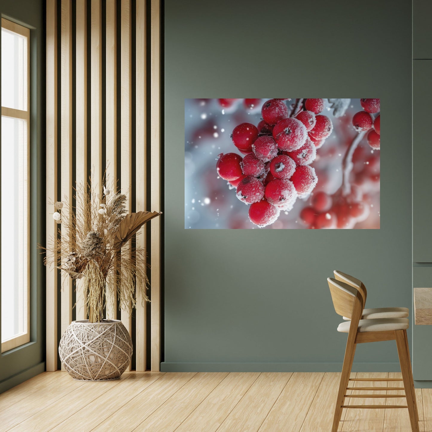 Poster orizzontale staccabile e attaccabile WINTER'S CRIMSON TREASURES