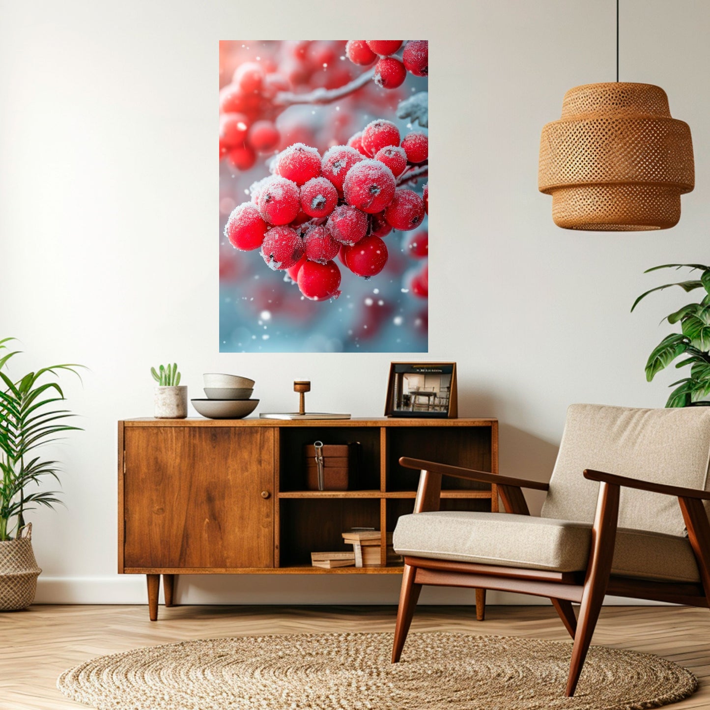 Poster verticale staccabile e attaccabile WINTER'S CRIMSON TREASURES
