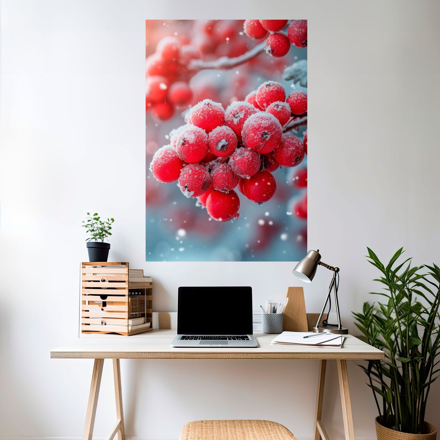 Poster verticale staccabile e attaccabile WINTER'S CRIMSON TREASURES
