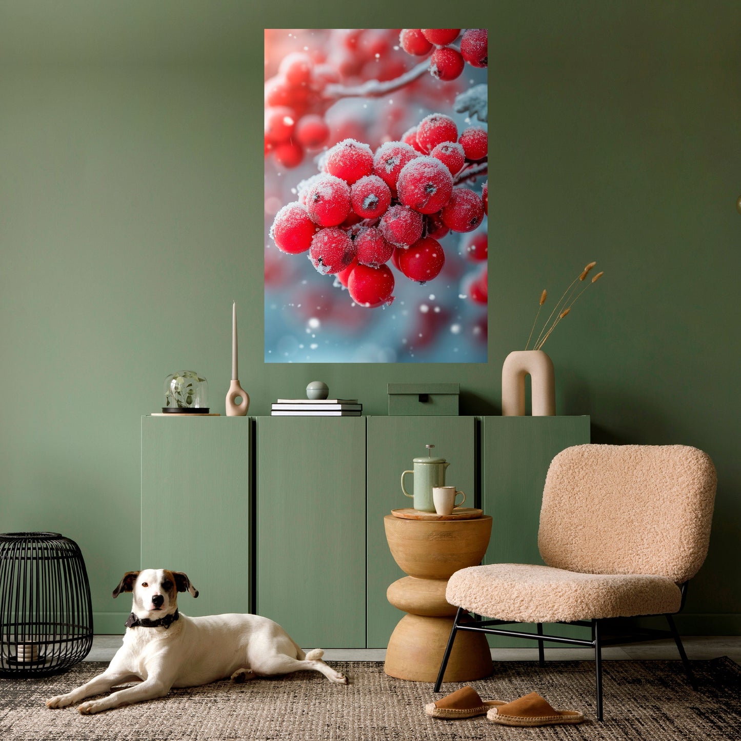 Poster verticale staccabile e attaccabile WINTER'S CRIMSON TREASURES