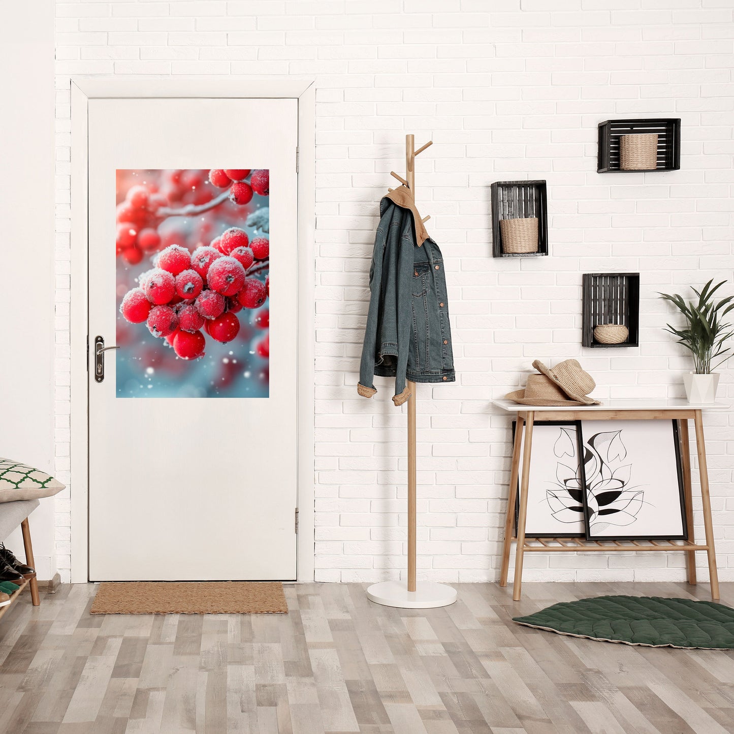 Poster verticale staccabile e attaccabile WINTER'S CRIMSON TREASURES