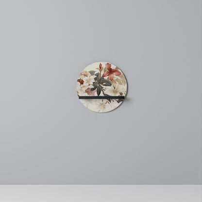 PETAL POETRY Round Art Shelf In Black Finish