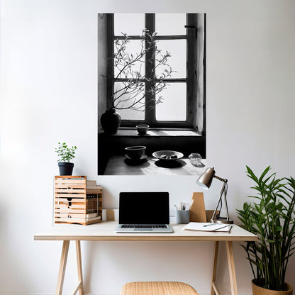 Poster verticale staccabile e attaccabile con LUCE PER FINESTRA SUSSURRO