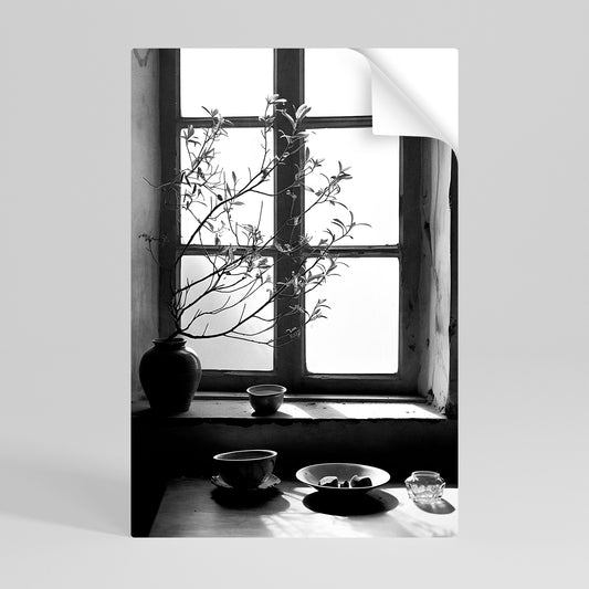 Poster verticale staccabile e attaccabile con LUCE PER FINESTRA SUSSURRO