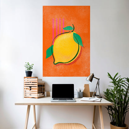 Poster verticale con LIMONE DELIZIOSO da staccare e attaccare