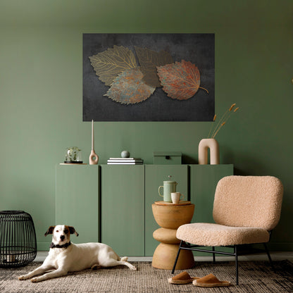FOGLIAME IN PRIMO PIANO Poster orizzontale staccabile e attaccabile