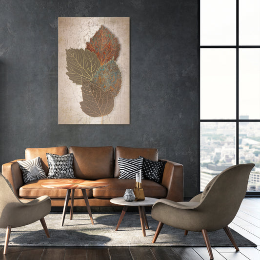 LEAVES OF TIME Vertical Canvas Print