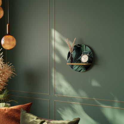LEAFY ELEGANCE Mensola rotonda per opere d'arte in effetto rovere