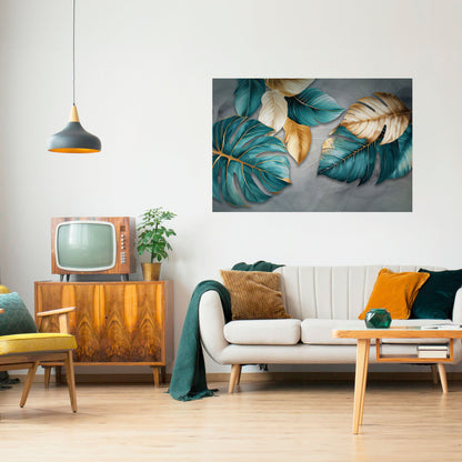 ELEGANZA NELLE FOGLIE Poster orizzontale staccabile e attaccabile