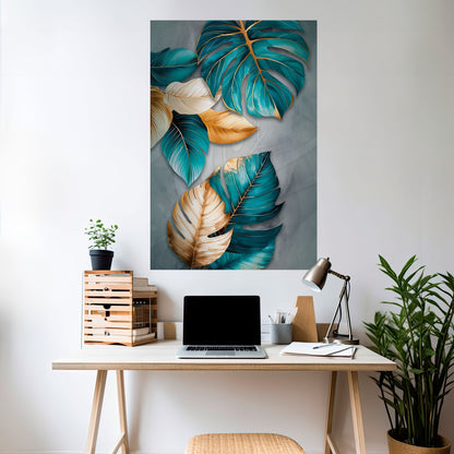 ELEGANZA NELLE FOGLIE Poster verticale staccabile e attaccabile