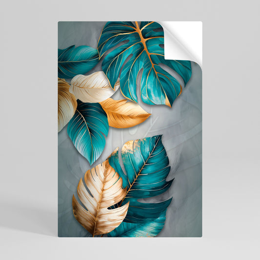 ELEGANZA NELLE FOGLIE Poster verticale staccabile e attaccabile