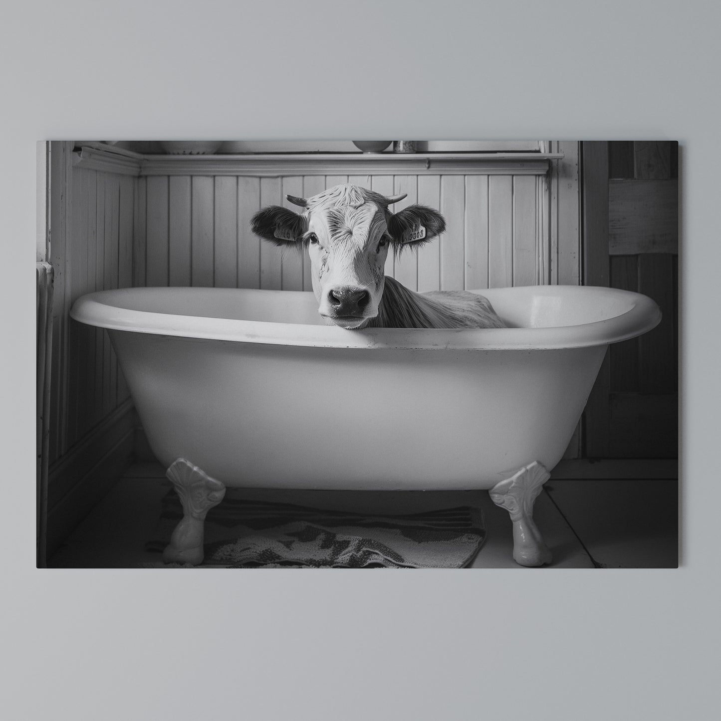 COW IN RELAXATION Stampa su tela orizzontale