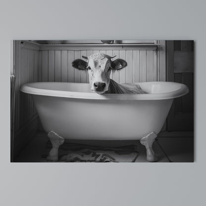 COW IN RELAXATION Stampa su tela orizzontale