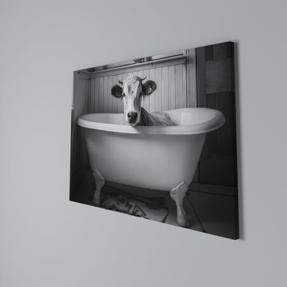 COW IN RELAXATION Stampa su tela orizzontale