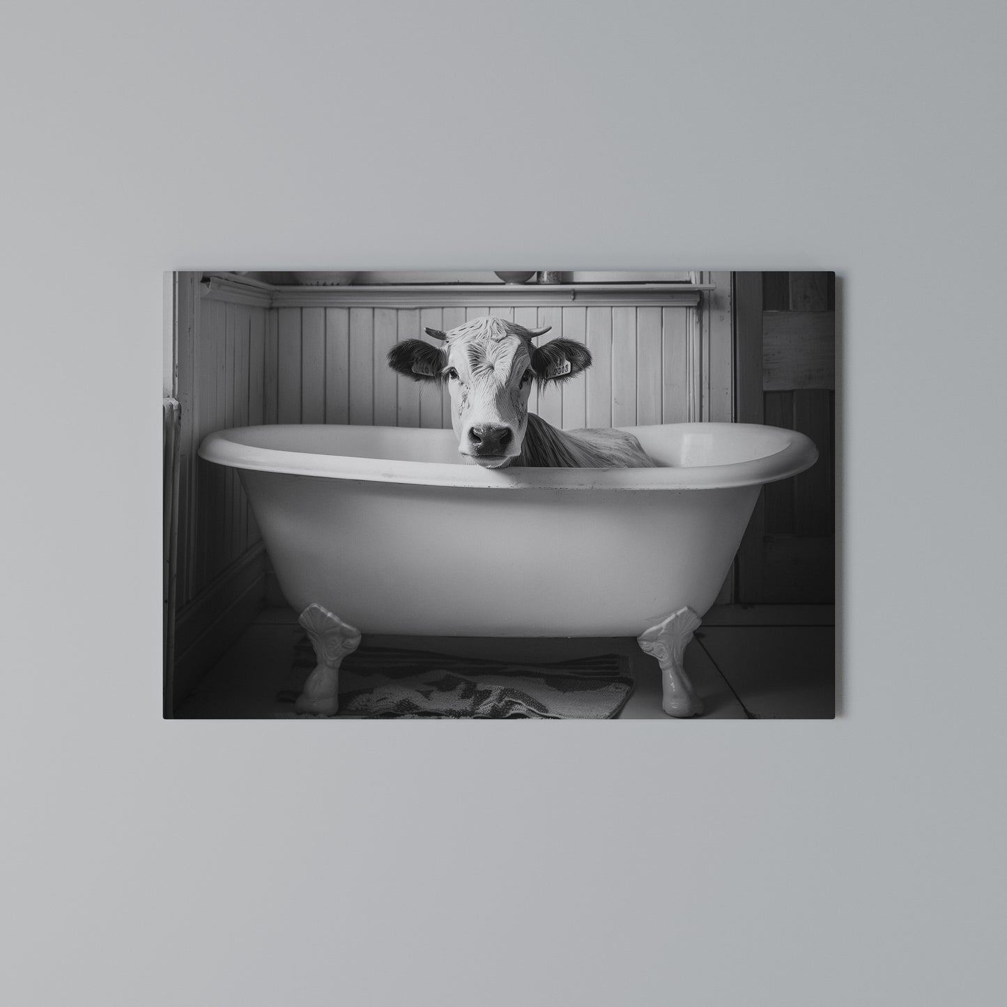 COW IN RELAXATION Stampa su tela orizzontale