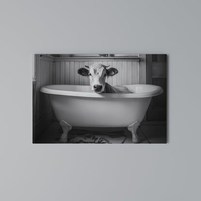 COW IN RELAXATION Stampa su tela orizzontale
