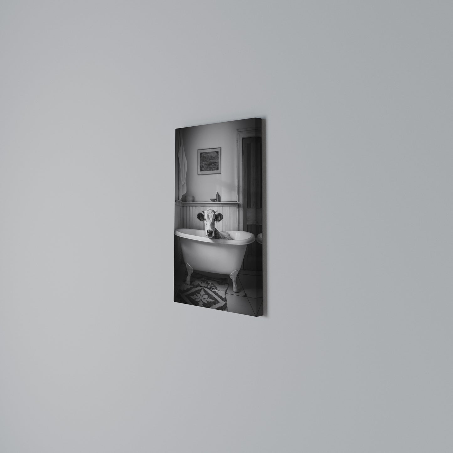COW IN RELAXATION Vertical Canvas Print