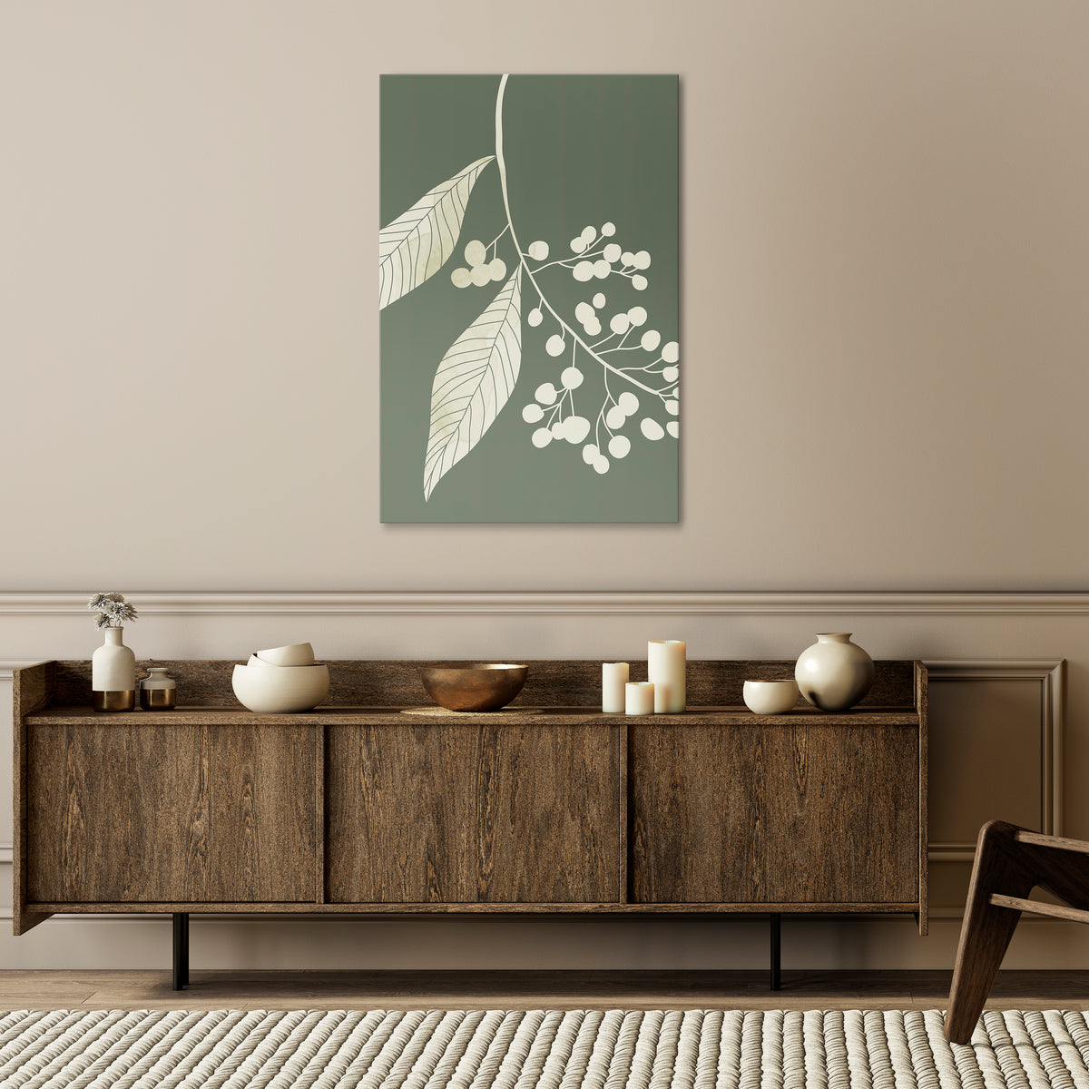 SERENE LEAFY FANTASIES Stampa su tela verticale