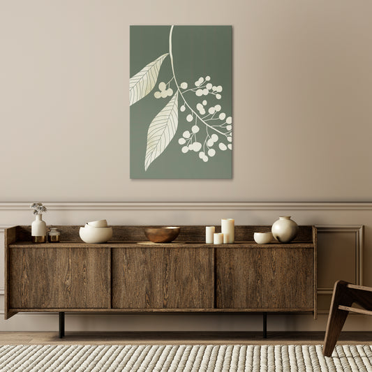 SERENE LEAFY FANTASIES Vertical Canvas Print