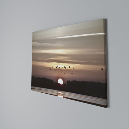 SUNSET FLIGHT SYMPHONY Stampa su tela orizzontale