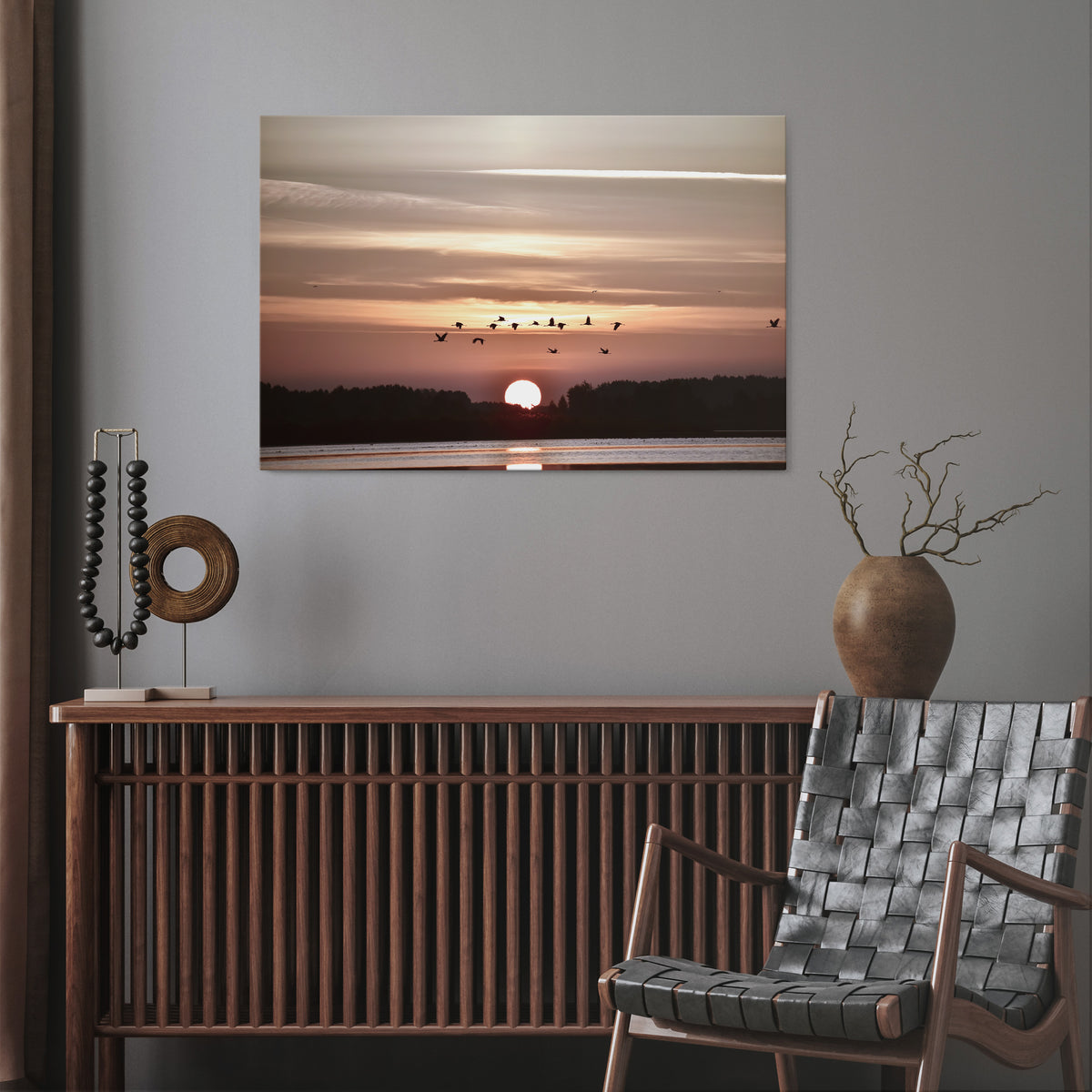 SUNSET FLIGHT SYMPHONY Stampa su tela orizzontale
