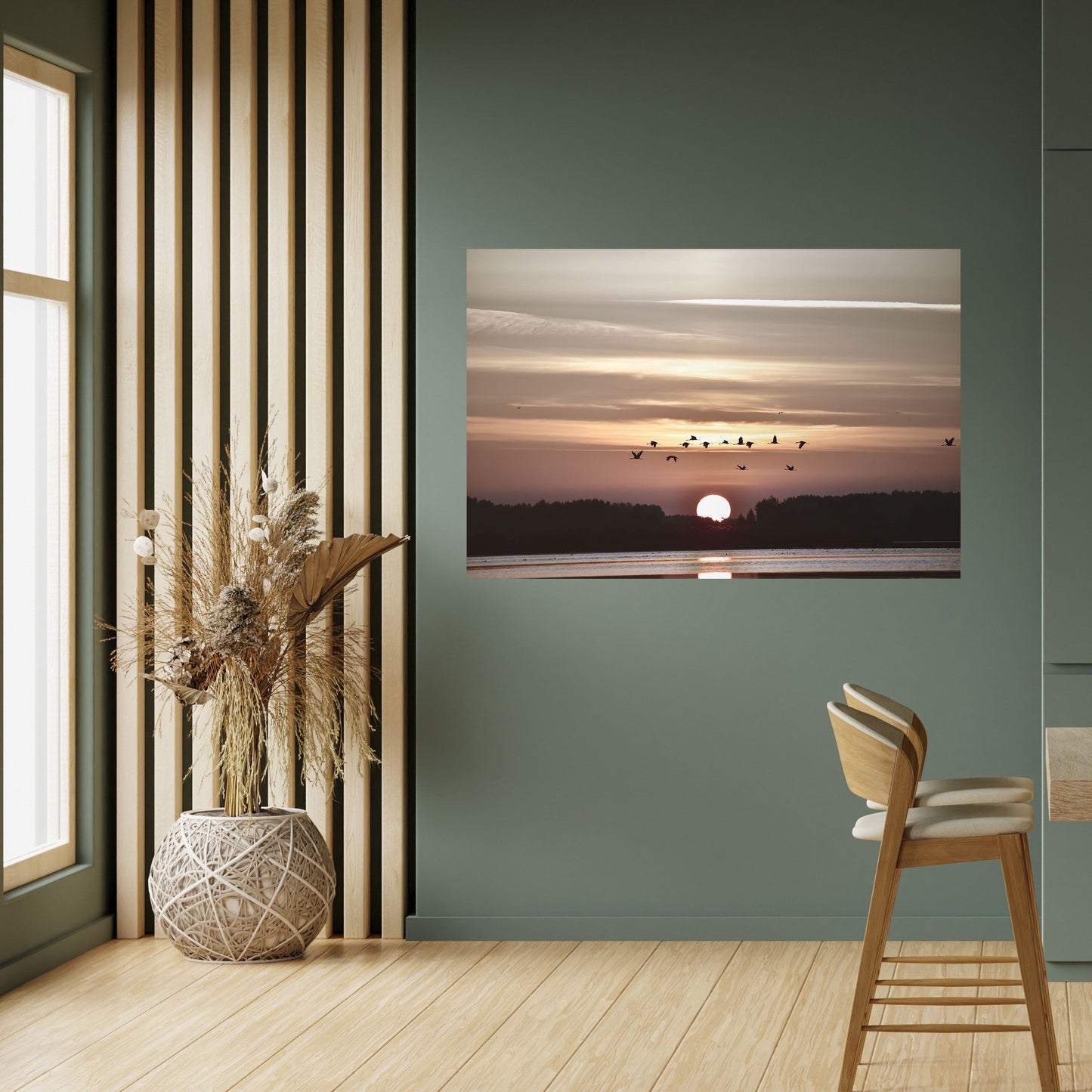 SUNSET FLIGHT SYMPHONY Poster orizzontale staccabile e attaccabile