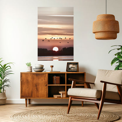 SUNSET FLIGHT SYMPHONY Poster verticale staccabile e attaccabile
