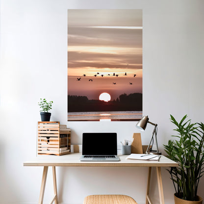 SUNSET FLIGHT SYMPHONY Poster verticale staccabile e attaccabile