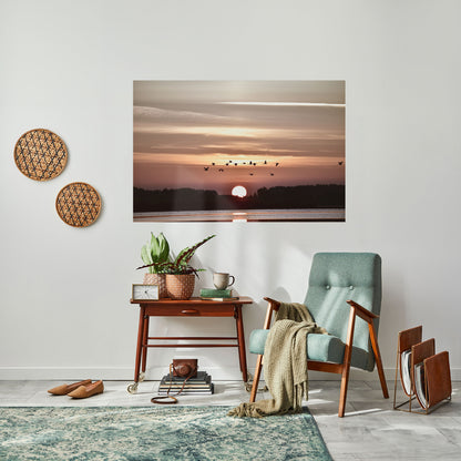 SUNSET FLIGHT SYMPHONY Poster orizzontale staccabile e attaccabile