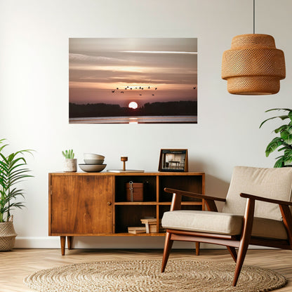 SUNSET FLIGHT SYMPHONY Poster orizzontale staccabile e attaccabile