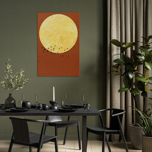MOONLIT MIGRATION Vertical Canvas Print