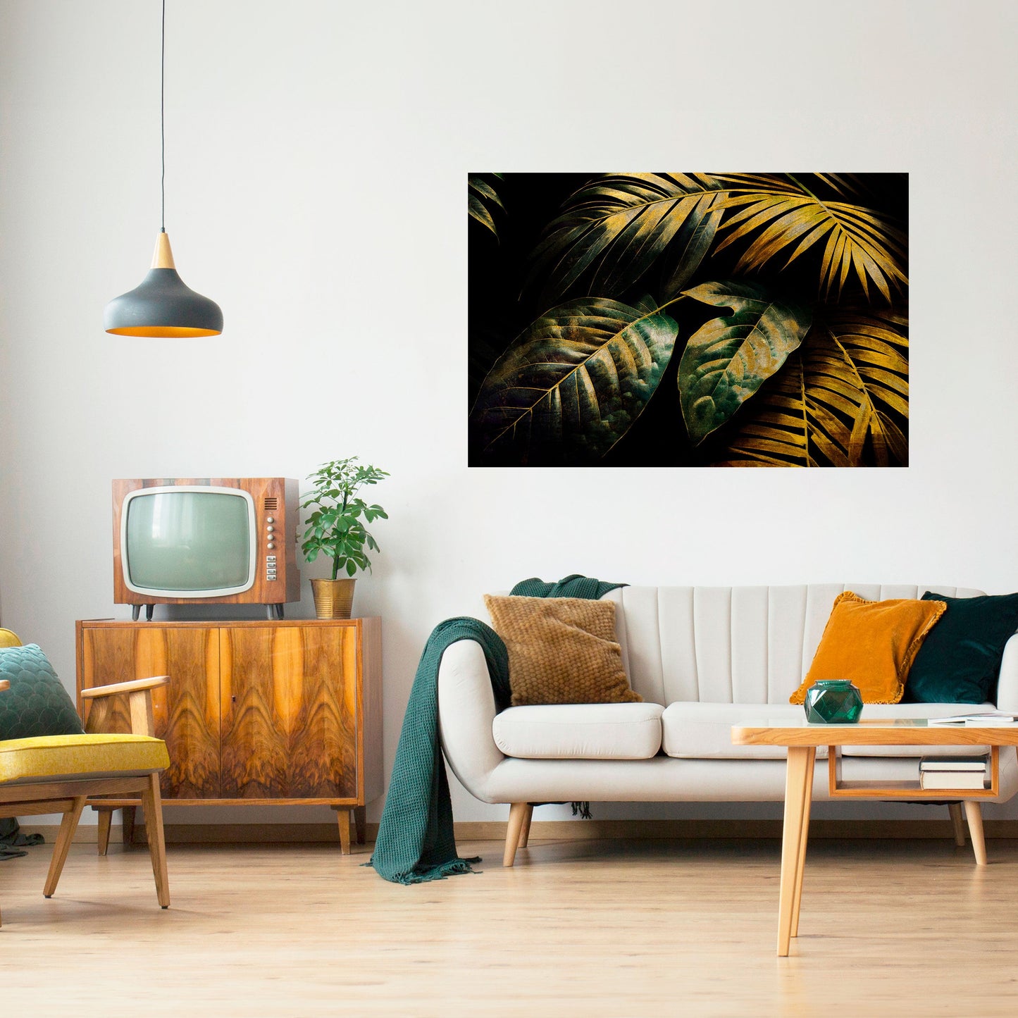 Poster orizzontale staccabile e incollabile ENIGMATIC FOLIAGE TWILIGHT