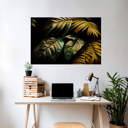 Poster orizzontale staccabile e incollabile ENIGMATIC FOLIAGE TWILIGHT