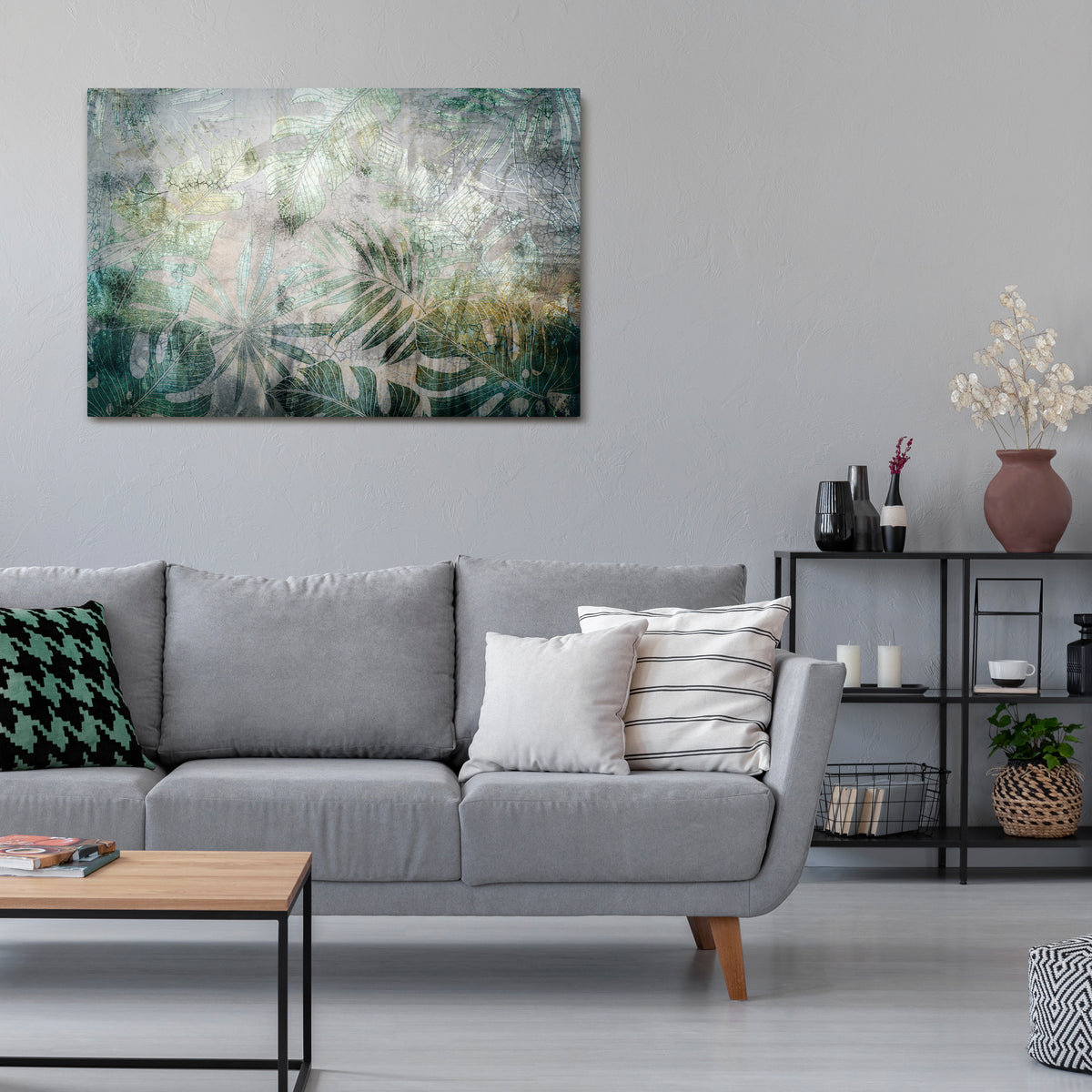 HARMONY IN GREENERY Stampa su tela orizzontale