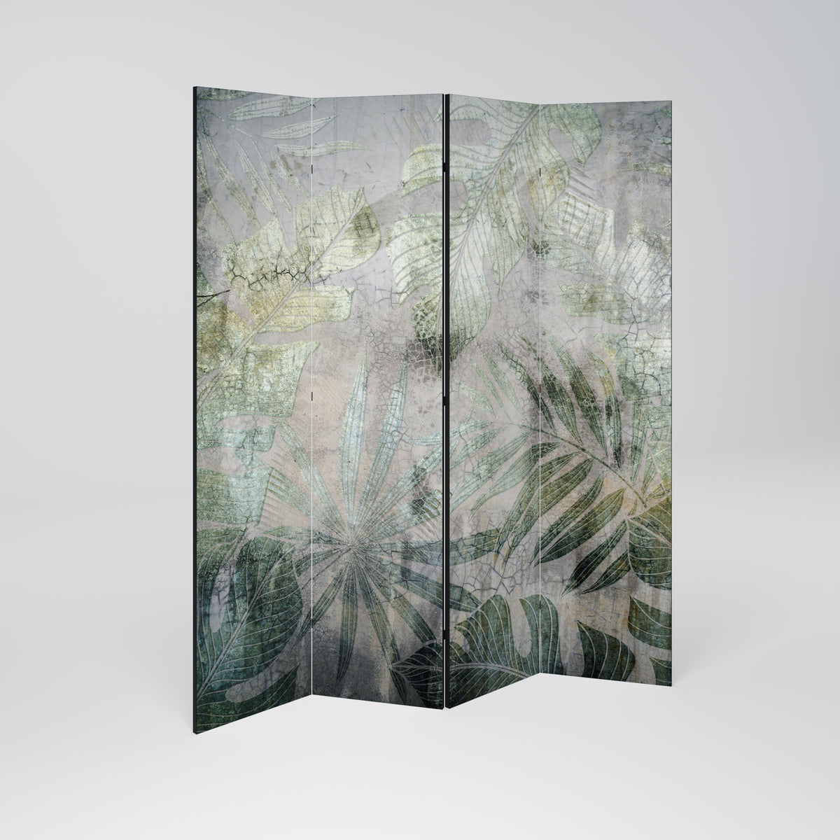 HARMONY IN GREENERY Paravento Decorativo a 4 Pannelli