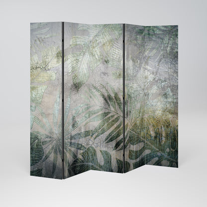 ARMONIA NEL VERDE Divisorio decorativo per ambienti a 5 pannelli