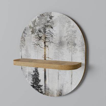 FADE IN THE TREES Mensola ovale per opere d'arte in effetto rovere