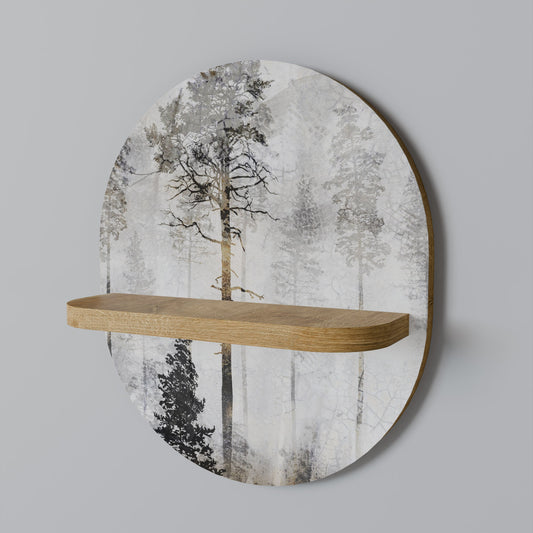 FADE IN THE TREES Mensola ovale per opere d'arte in effetto rovere