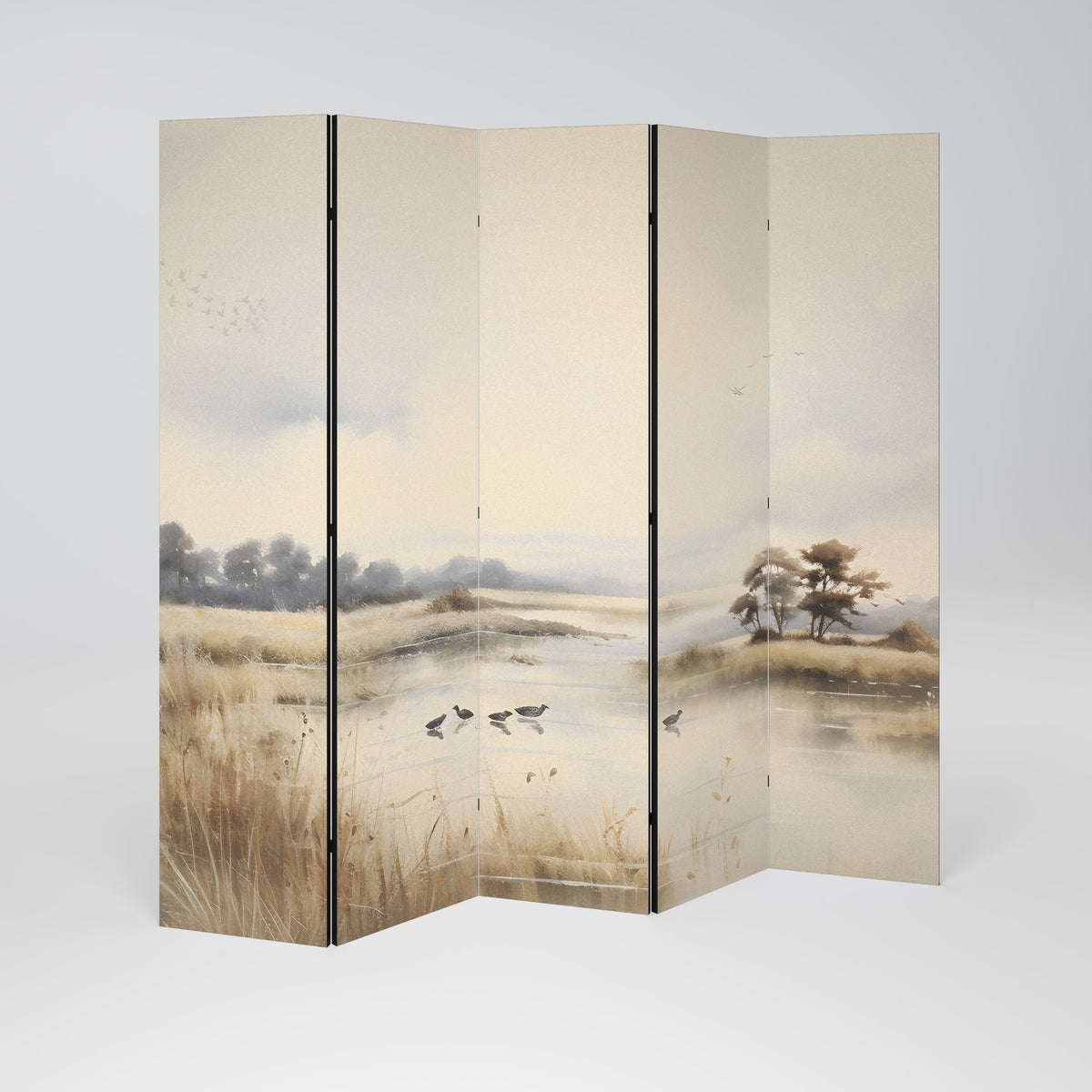 LAKESIDE NOSTALGY Decorative 5-Panel Room Divider