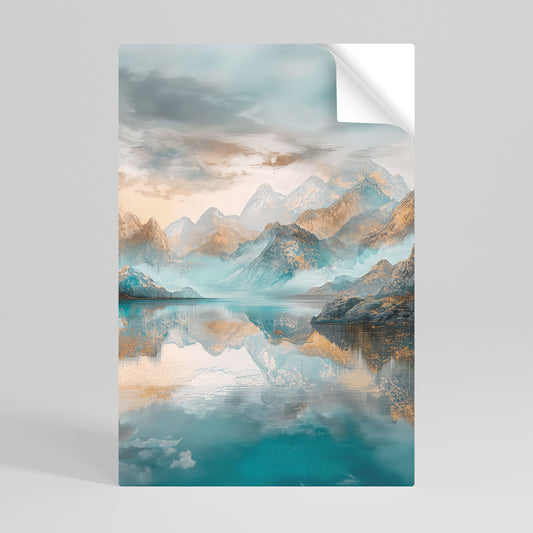 Poster verticale staccabile e attaccabile AZURE SUMMITS