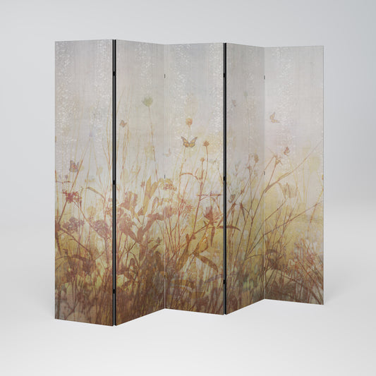 MEADOW BUTTERFLIES Divisorio decorativo per ambienti a 5 pannelli