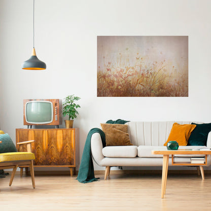 Poster orizzontale staccabile e attaccabile MEADOW BUTTERFLIES