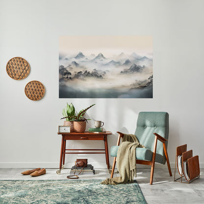 Poster orizzontale staccabile e attaccabile HIDDEN TEMPLE MIST