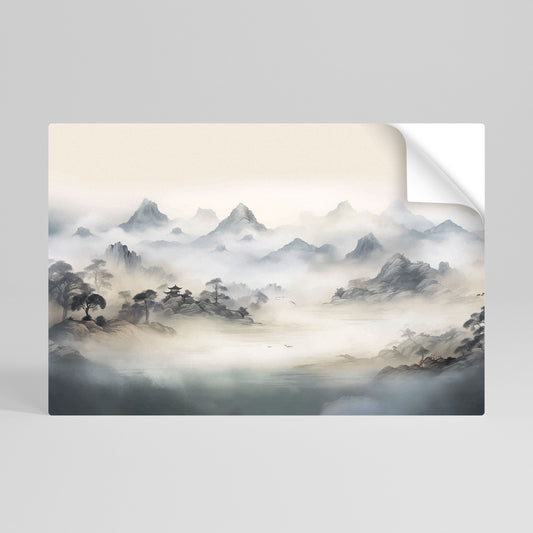 Poster orizzontale staccabile e attaccabile HIDDEN TEMPLE MIST
