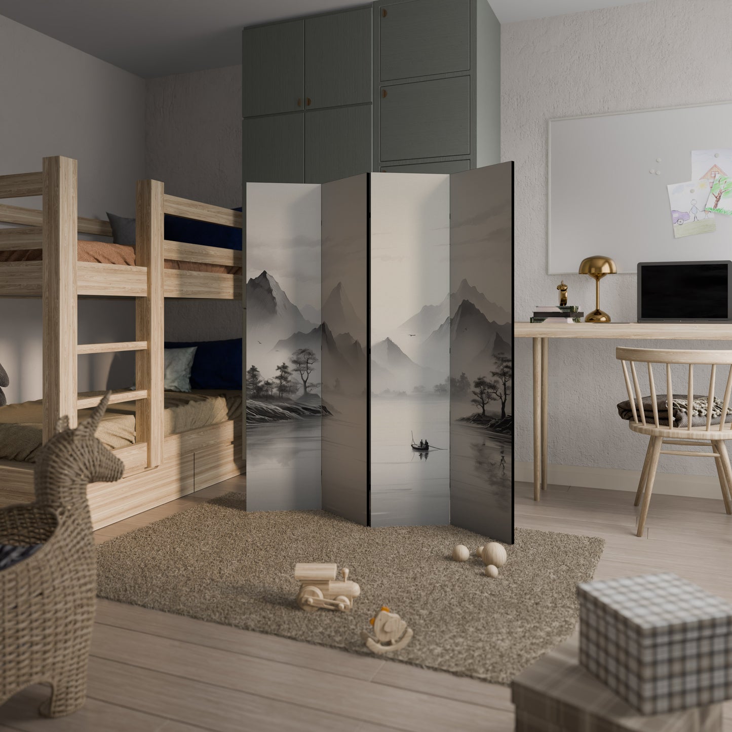 Divisorio decorativo per ambienti ASIAN VENTURE a 4 pannelli