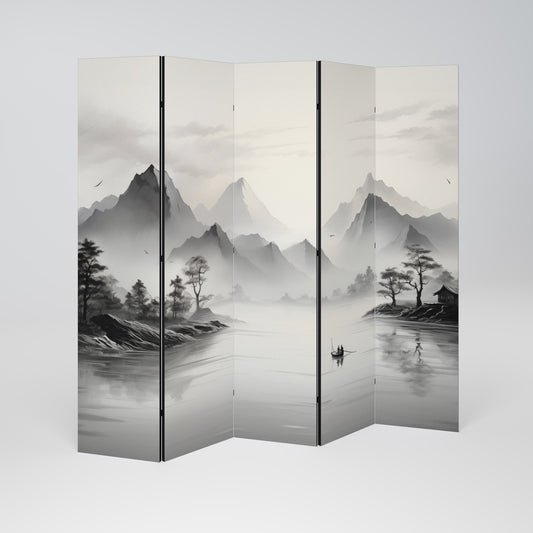 Divisorio decorativo per ambienti ASIAN VENTURE a 5 pannelli