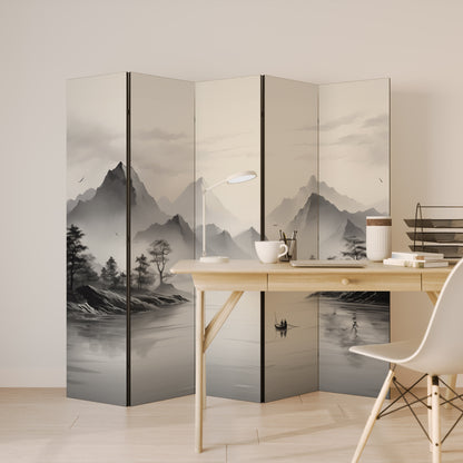 Divisorio decorativo per ambienti ASIAN VENTURE a 5 pannelli