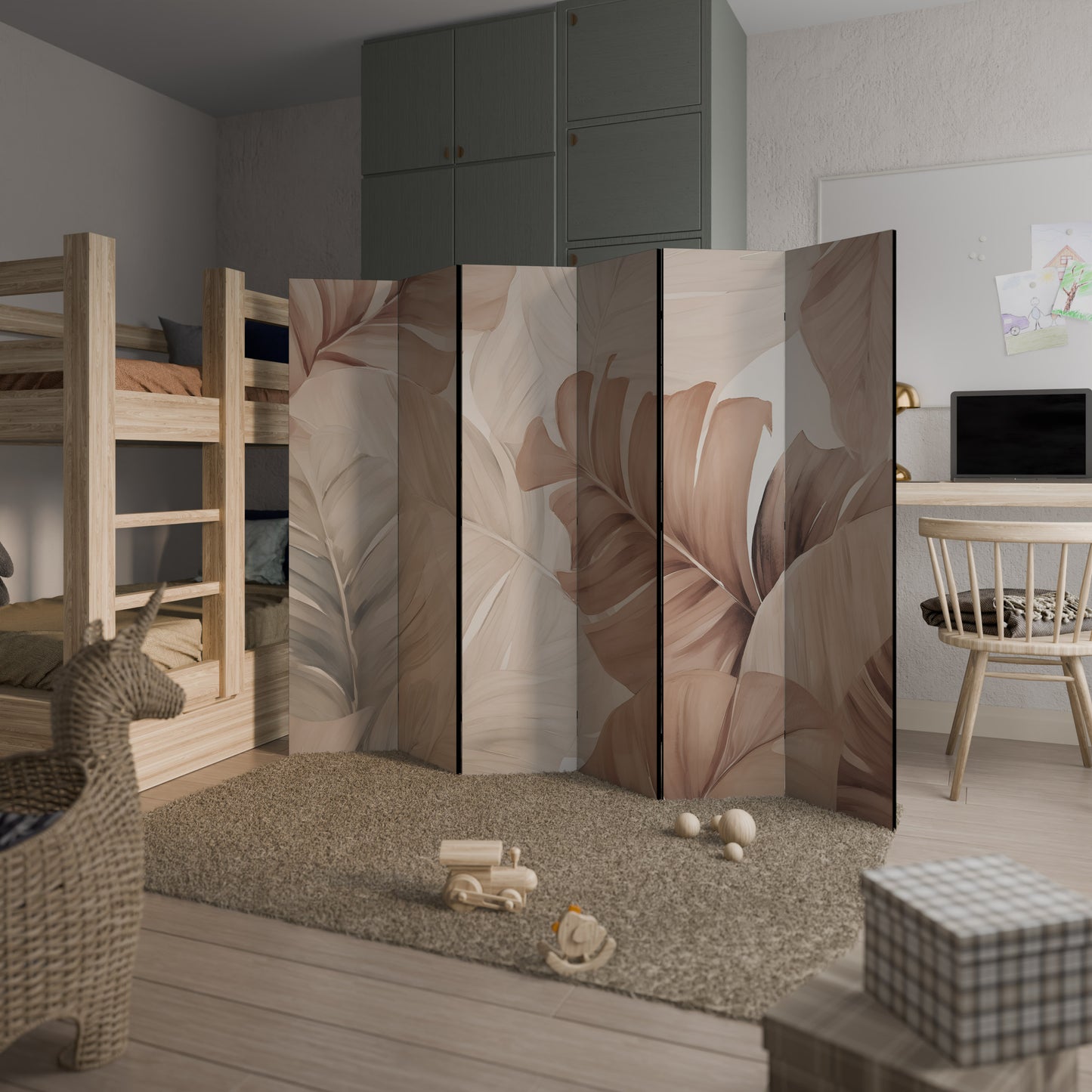 TONI MORBIDI DEL FOGLIEGGIO Divisorio decorativo per ambienti a 6 pannelli