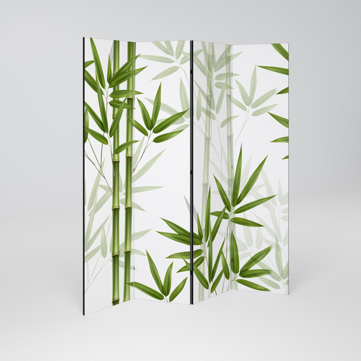 SERENE BAMBOO WHISPERS Paravento Decorativo a 4 Pannelli